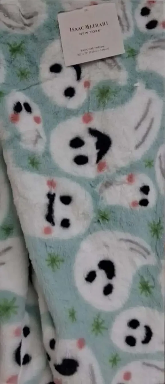 Isaac Mizrahi New York Faux Fur Halloween Ghost Throw Blanket 50
